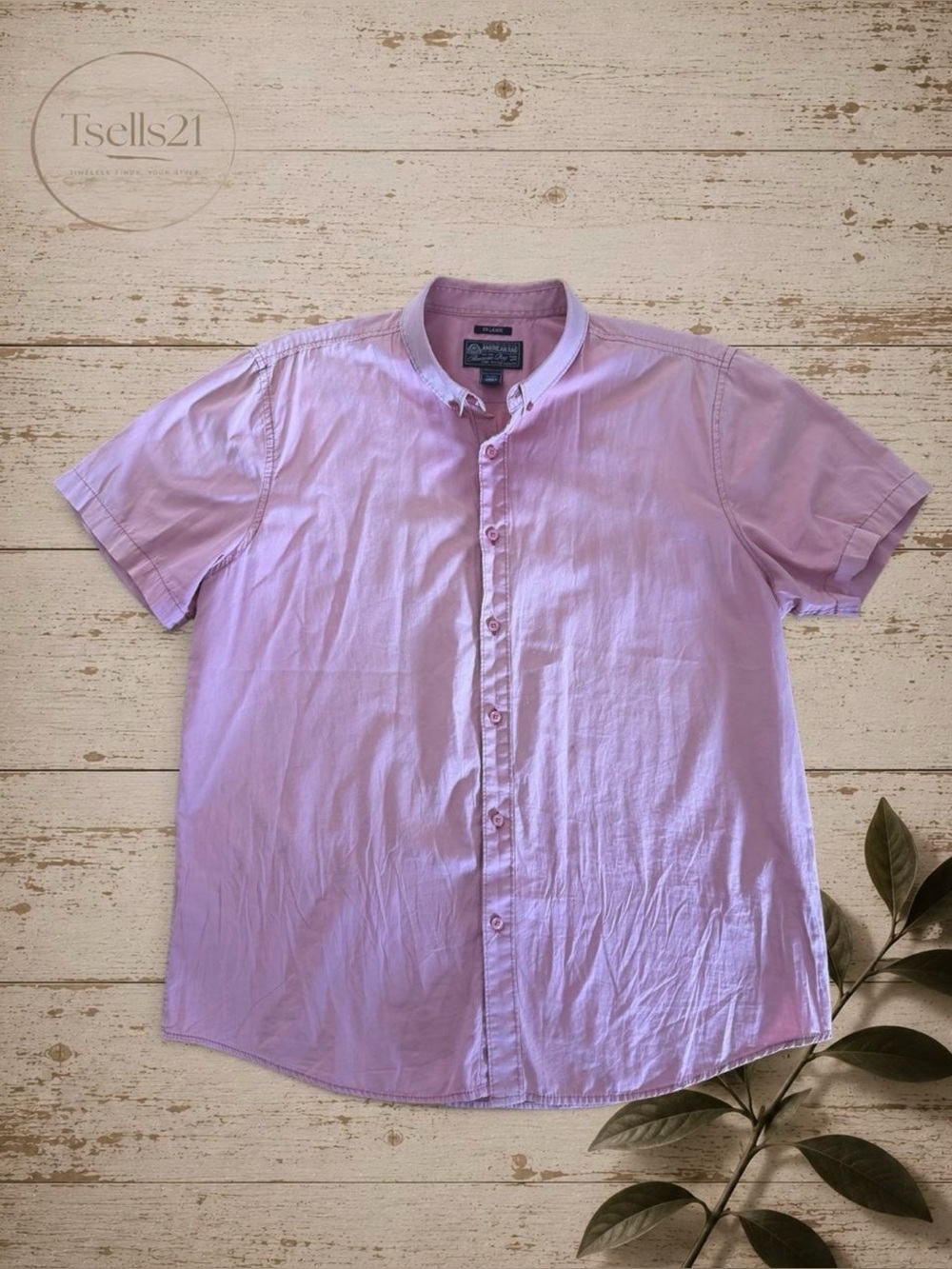 American Rag Vintage Pink Short Sleeve Button Down Shirt - Size XXL